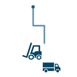 forklift and delivery truck icons forklift and delivery truck icons