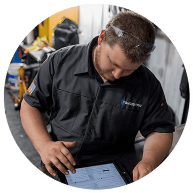 Technician with ipad