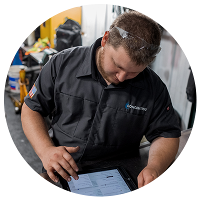 Technician with ipad